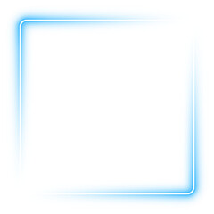 Obraz premium square neon glowing light ray on transparent background. futuristic modern technology. PNG file.