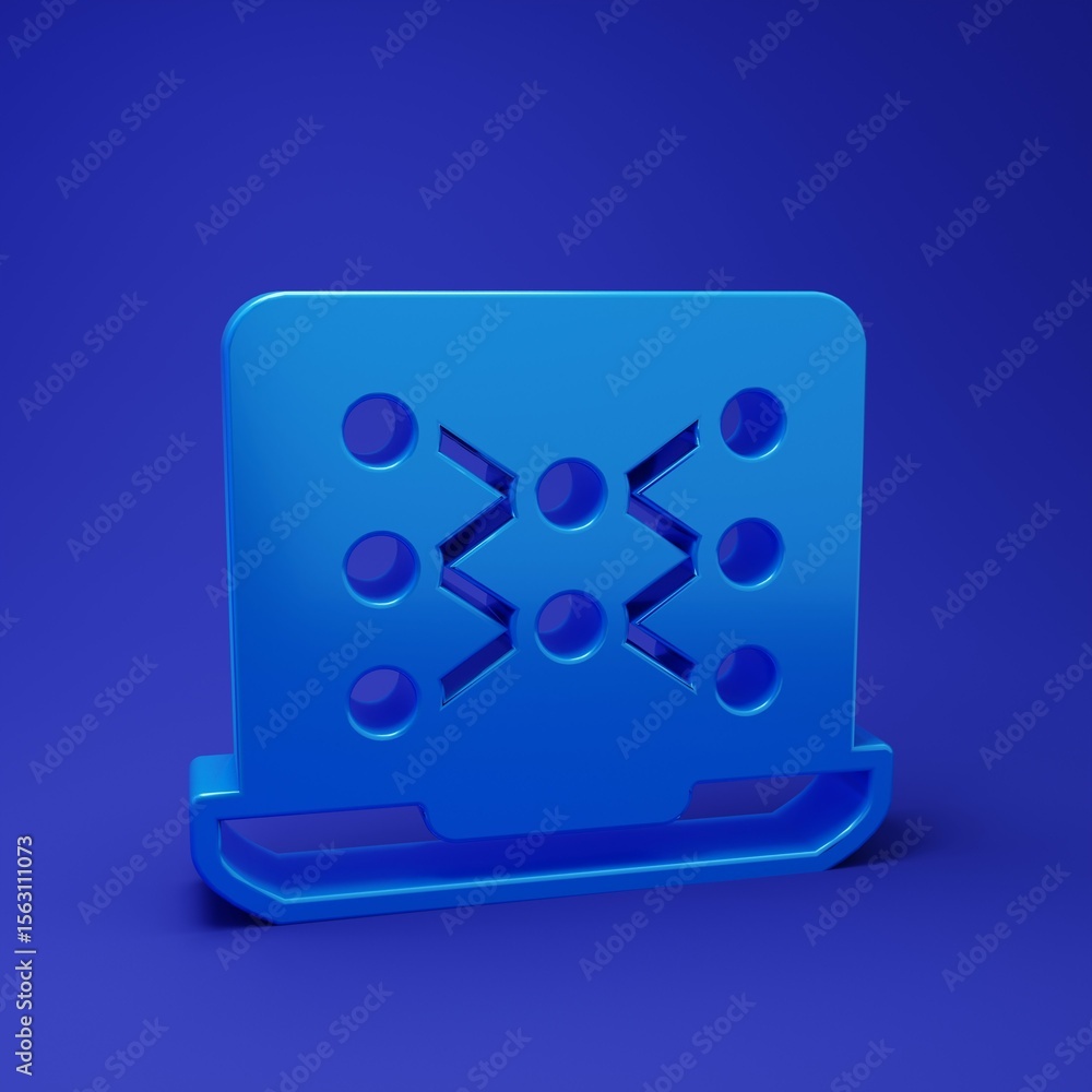 Fototapete blue neural network icon isolated on blue background. artificial intelligence ai. minimalism concept