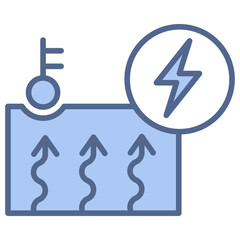 Geothermal Energy Blue Icon