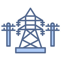 Electric Infrastructure Blue Icon