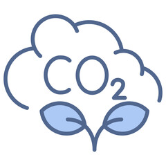 Carbon Neutrality Blue Icon