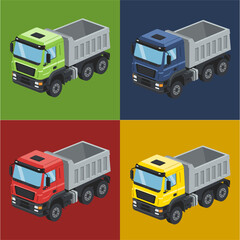 Set of Truck and Transport Vector Icons