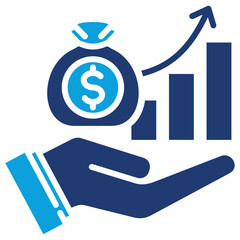 Revenue Flat Blue Icon