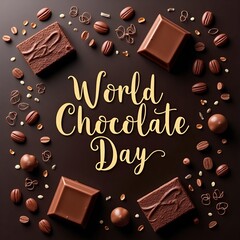 World Chocolate Day Delicious Dark Chocolate Treats with Elegant Luxury Design