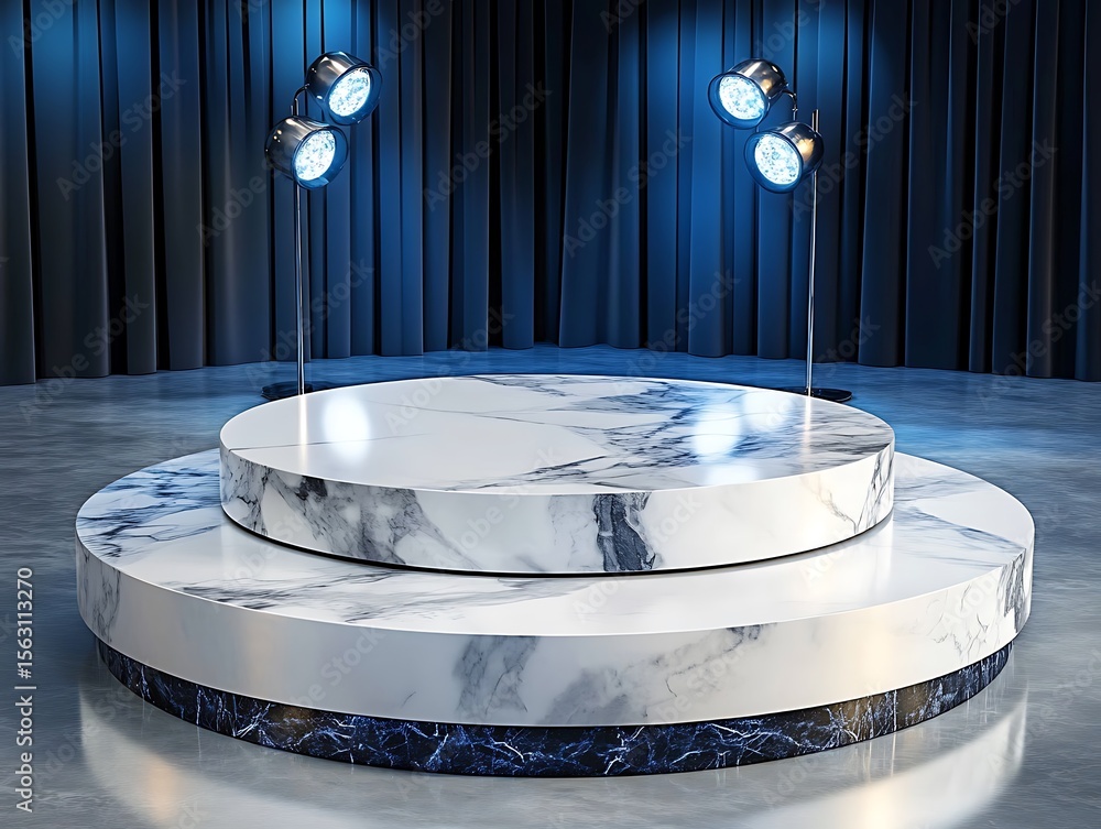 Fototapete illuminated stage setup studio environment 3d rendering professional lighting modern design artistic