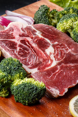 Beef shank on a wooden cutting board