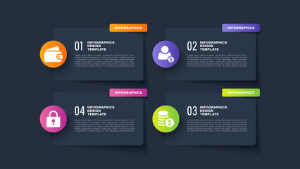 Neumorphism modern infographic design. Business infographic layout with icons and space for data. Timeline or report, form or template for presentation