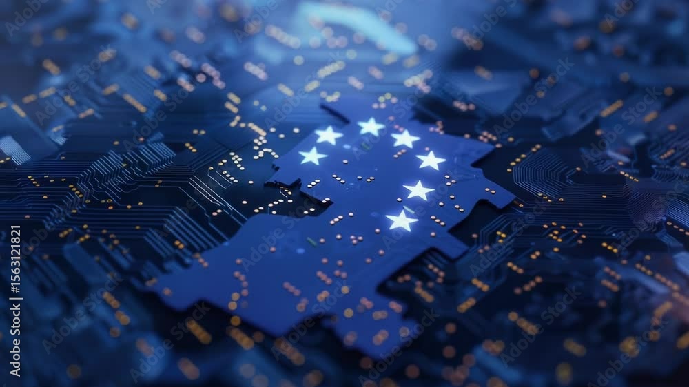 Poster close-up shot of a circuit board featuring star-shaped components