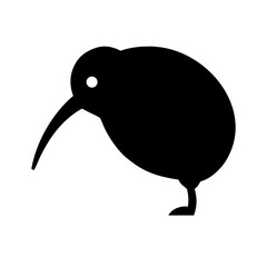 Silhouetted Kiwi Bird, Perfect for Nature or Travel Design