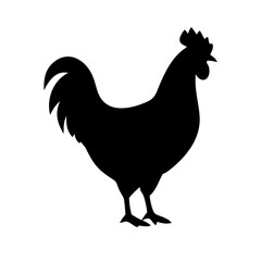Simple Black Silhouette of a Rooster