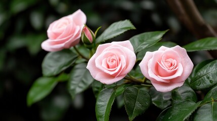 Pink roses in bloom