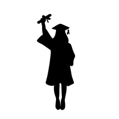 Female graduation silhouette