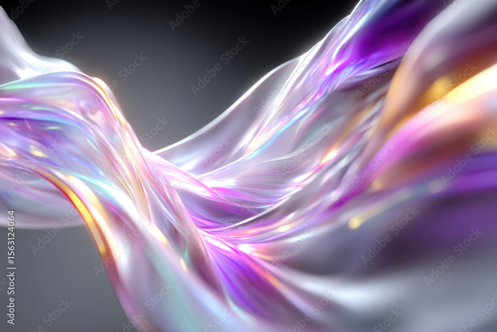 Poster colorful flowing abstract waves create a mesmerizing visual experience in digital art