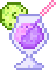 Fototapeta premium pixel illustration of a cocktail