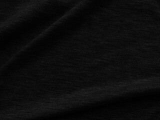 Black background texture fabric fiber crumpled grain dark cotton fine cloth pattern grunge textile...