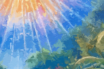 Various oil paintings, flowers, lotus leaves, lotus flowers, landscapes, flying doves, lakes, roses, peonies, flowers