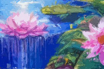 Various oil paintings, flowers, lotus leaves, lotus flowers, landscapes, flying doves, lakes, roses, peonies, flowers