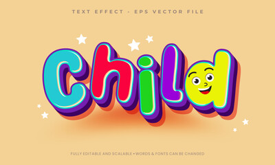 Colorful child vector text effect
