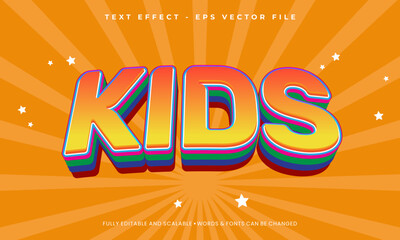 Kids vector 3d -editable text effect