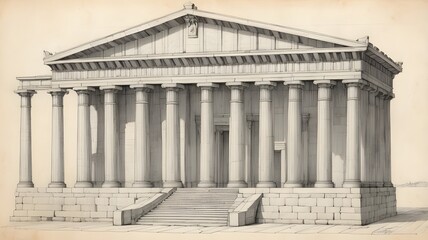 Ancient Greek Architecture - Athena Temple Representation