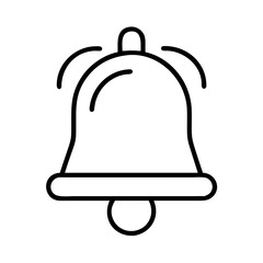 Stylized ringing bell icon with sound waves for alerts and notifications