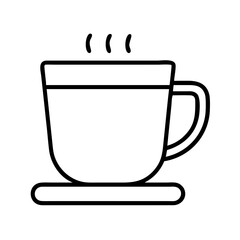 Simple Line Art Illustration of a Hot Drink Cup With Steam
