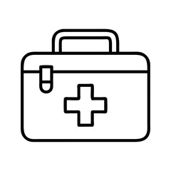 Minimalist First Aid Kit Icon Representing Healthcare and Emergency Services
