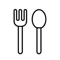 Spoon and Fork Minimalist Icon for Eating and Restaurant Concepts