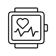 Smart watch displaying heart rate monitoring and healthy living information screen