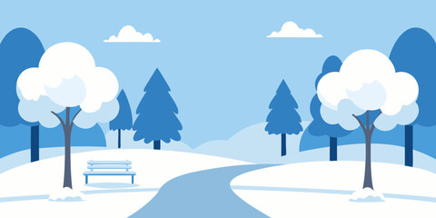 winter landscape with trees and snow