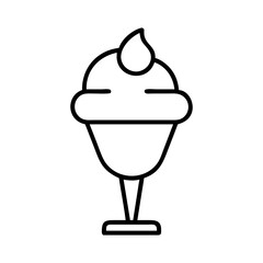 Obraz premium Simple black and white illustration of an ice cream dessert in dish