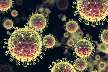 3d rendering virus, bacteria, cell