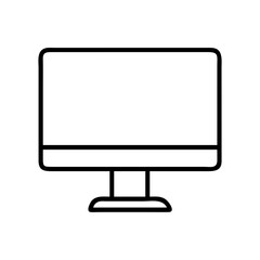 Minimalist computer screen with thick borders and simple geometric stand shape