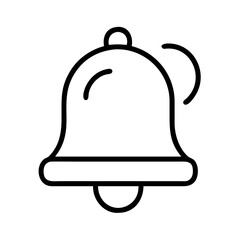 Simple notification bell icon illustration for alerts and reminders for communication