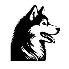 Playful Husky Dog Vector – Energetic Arctic Breed Illustration