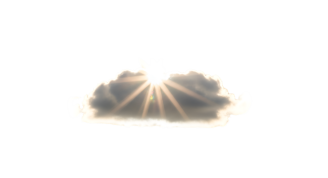 sun with clouds isolated