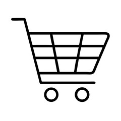 Simple Shopping Cart Icon Symbolizing Retail and ECommerce Activities