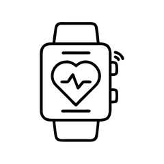 Smartwatch health tracker with heart rate monitoring and wireless connectivity icon