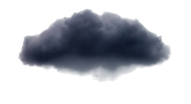 Hazy industrial air pollution cloud or smoke emission, transparent with white background