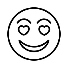Obraz premium Smiling Face with Heart Eyes Emoji in Black and White Style