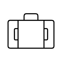 Simple outline of a vintage suitcase or briefcase on white backdrop