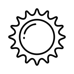Simple and sleek sun icon with modern design in black and white