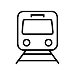 Minimalist black and white train icon design for transportation related themes