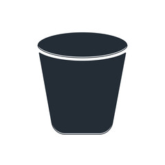 Black Trash can icon isolated on white background. Garbage bin sign. Recycle basket icon. Office trash icon. Vector