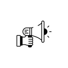 Bull Horn icon design with white background stock illustration