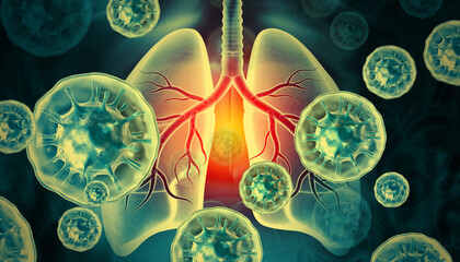 Chronic obstructive pulmonary disease, respiratory diseases, 3d illustration