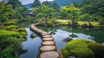 Serene Japanese Garden Pathway