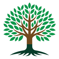 Fototapeta premium A meaningful vector icon of a tree symbolizing heritage, ancestry, and deep-rooted traditions, representing connection to the past.