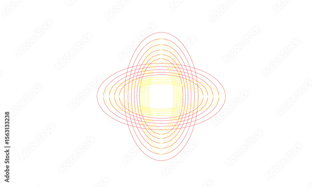 Poster concentric ellipses forming a starburst pattern isolated on transparent background