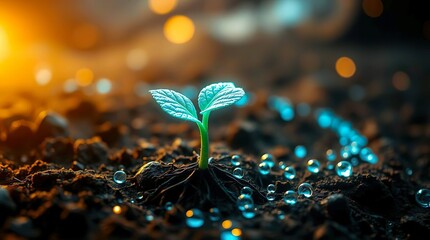 glowing plant sprout